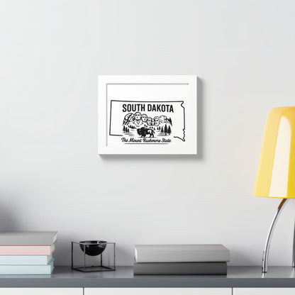 South Dakota State Framed Poster — The Evergreen State Vintage Map Print,Perfect Gift For Her,For Him.