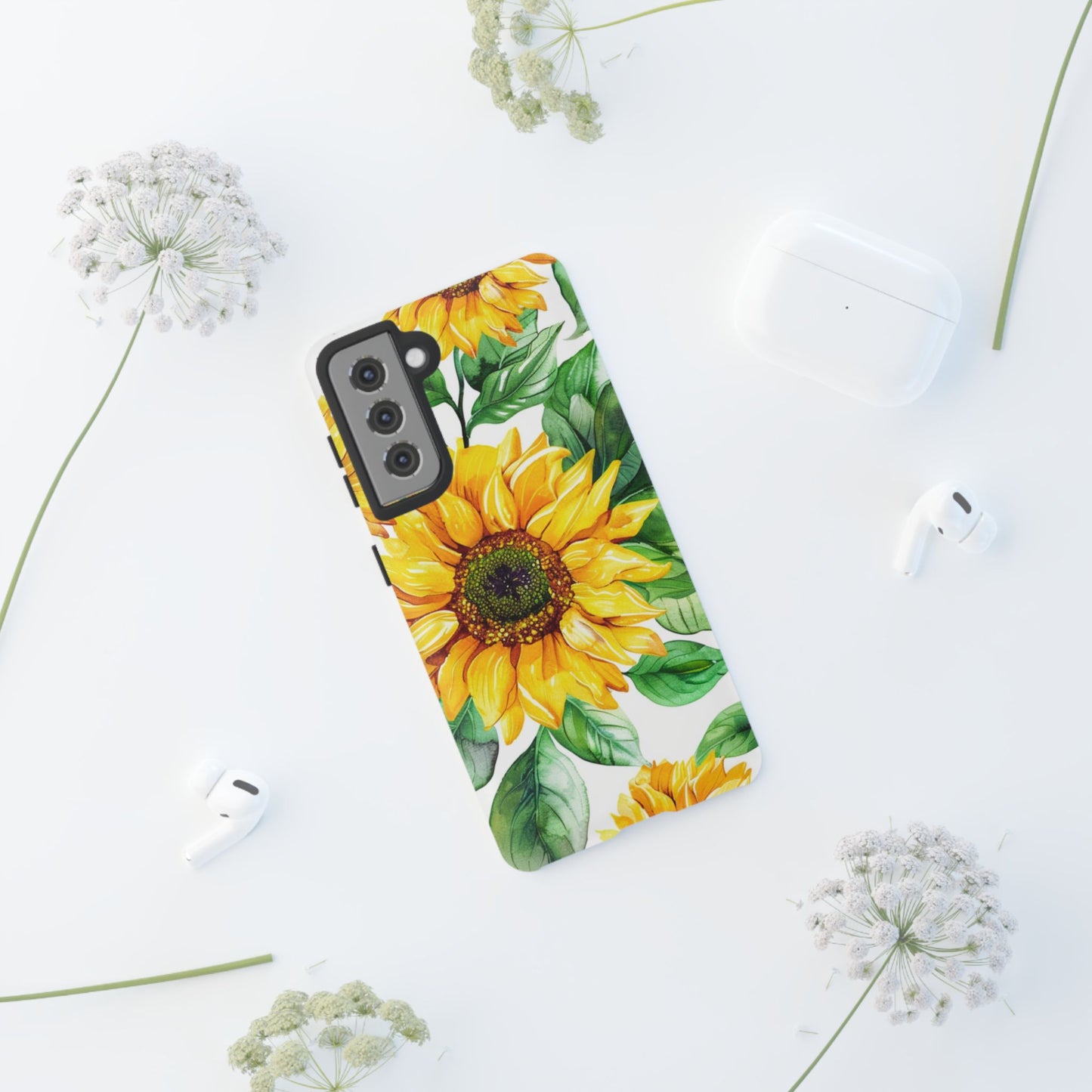 Sunflower Tough Phone Case — Bright Floral Protective Cover