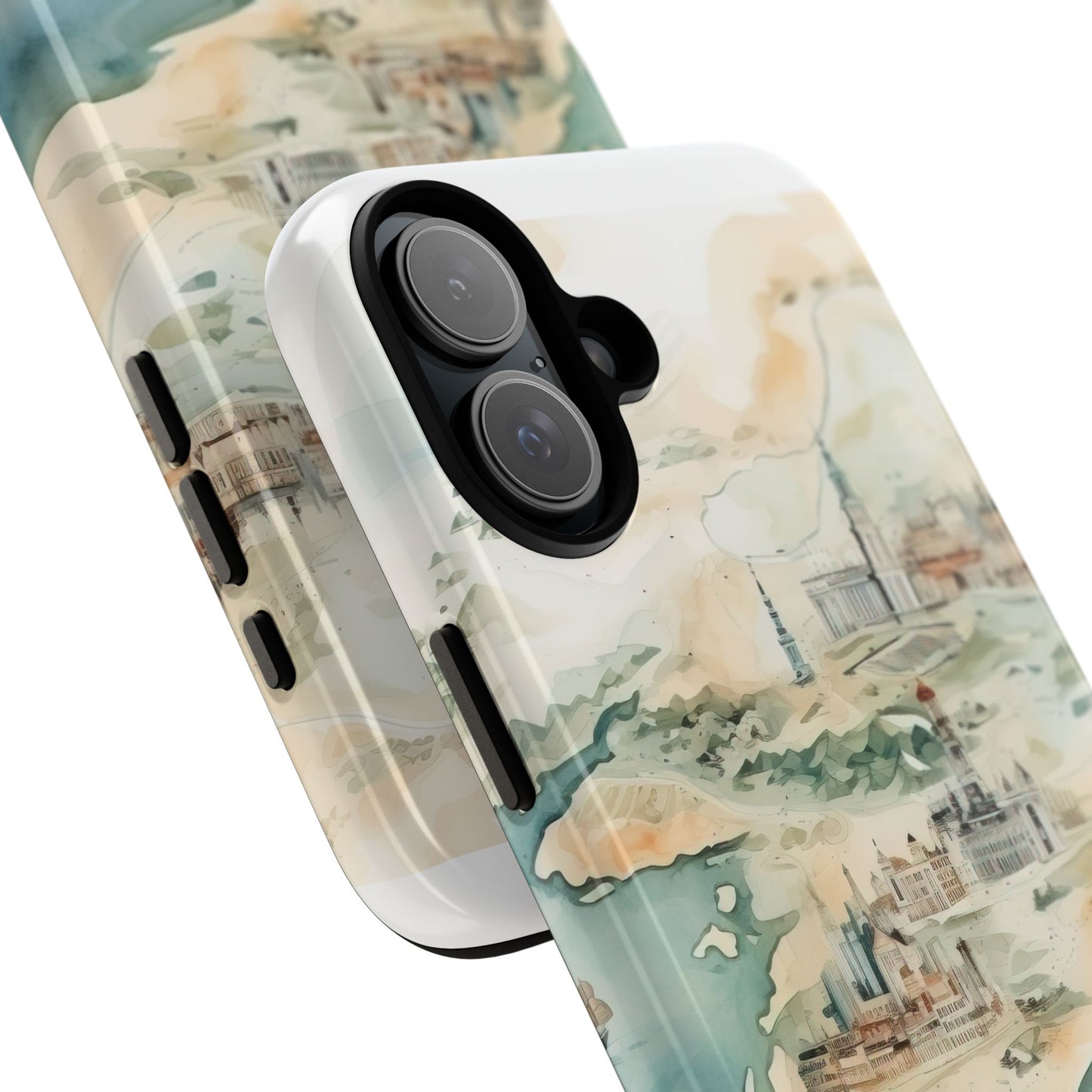 Hard Phone Case — Watercolor Fantasy Map Castle Design