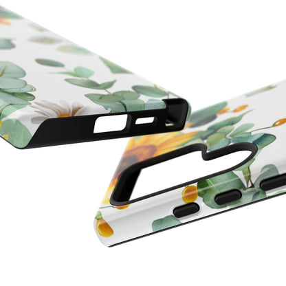 Sunflower & Eucalyptus Tough Phone Case — Protective Floral iPhone Case