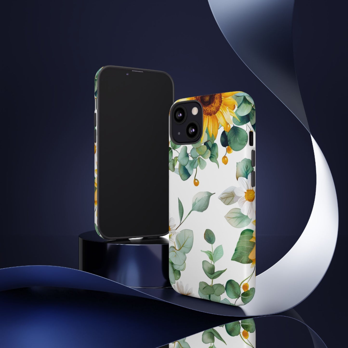 Sunflower & Eucalyptus Tough Phone Case — Protective Floral iPhone Case