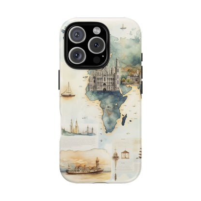 Hard Phone Case — Watercolor Fantasy Map Castle Design