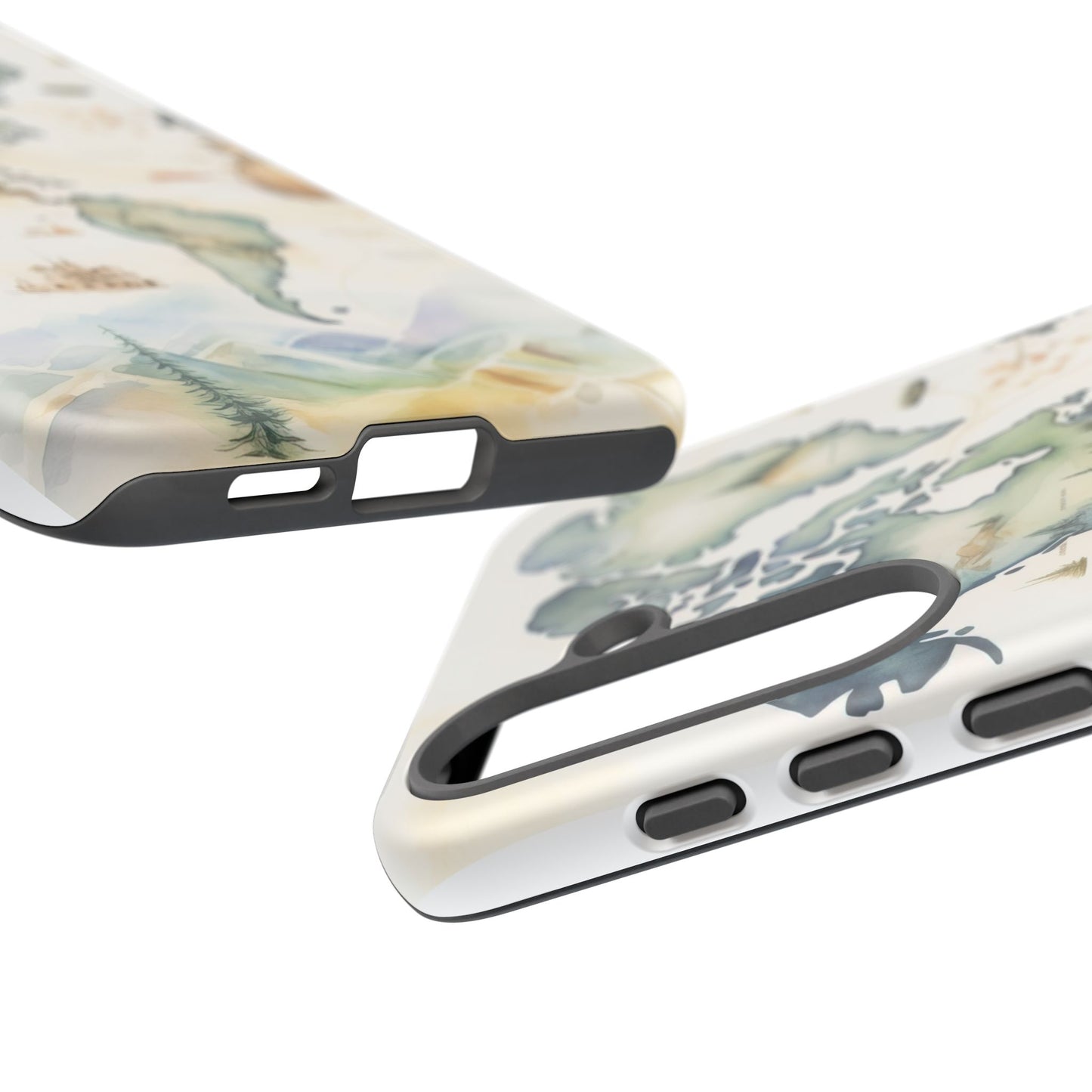 Hard Phone Case — Watercolor Fantasy Map Castle Design