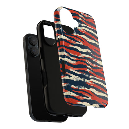 Patriotic Red White Blue Zebra Phone Case,Africa Pattern