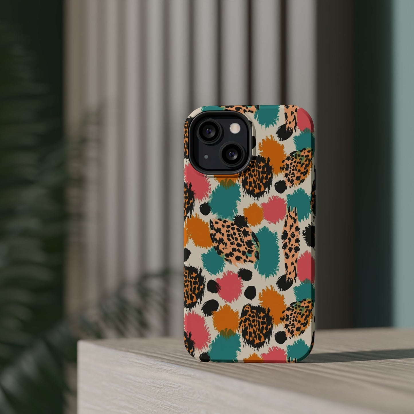 Leopard Splash Magnetic Impact Phone Case — Colorful Abstract Animal Print