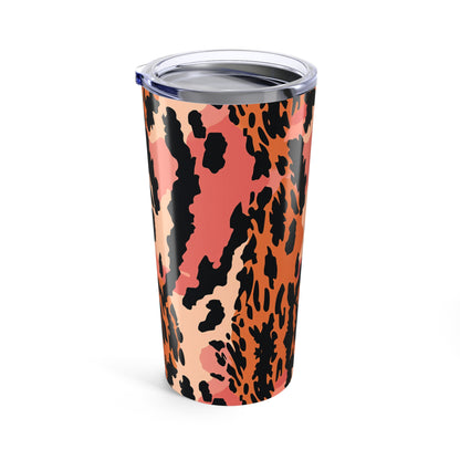 20oz Leopard Print Tumbler – Pink Orange Animal Print Travel Cup