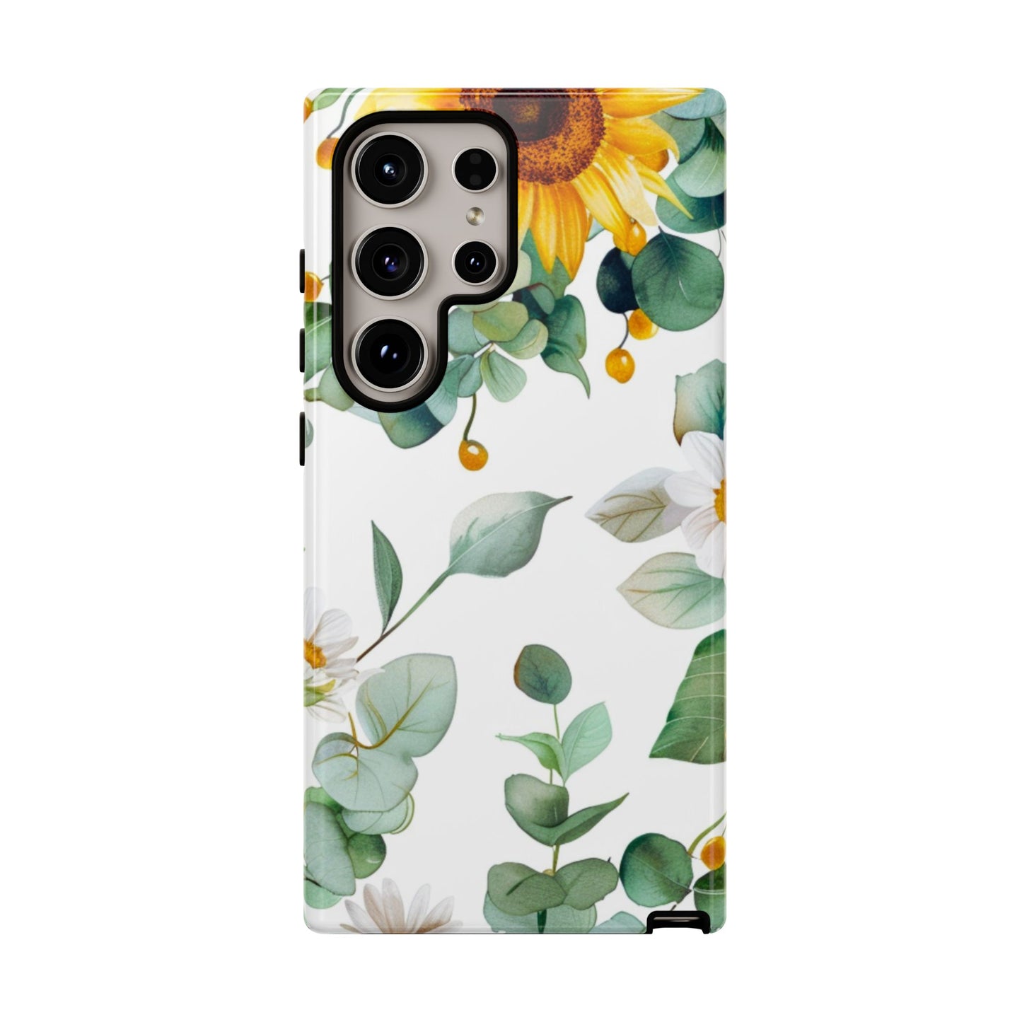 Sunflower & Eucalyptus Tough Phone Case — Protective Floral iPhone Case