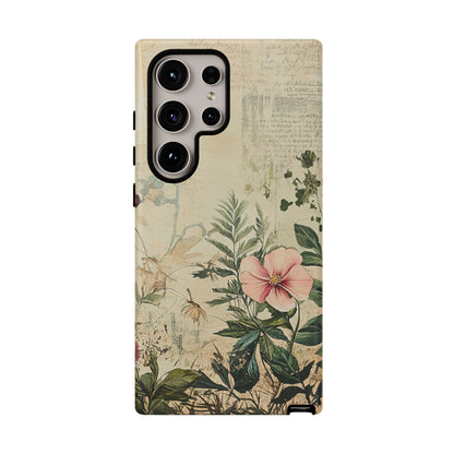 Floral Vintage Tough Case – Botanical Protective Phone Cover,Plants Lovers