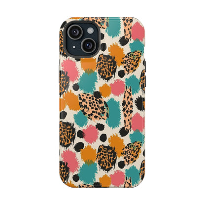 Leopard Splash Magnetic Impact Phone Case — Colorful Abstract Animal Print