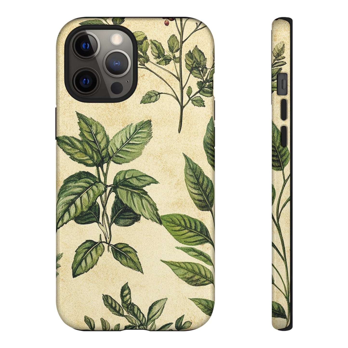 Botanical Leaves Tough Phone Case — Vintage Green Plant Print
