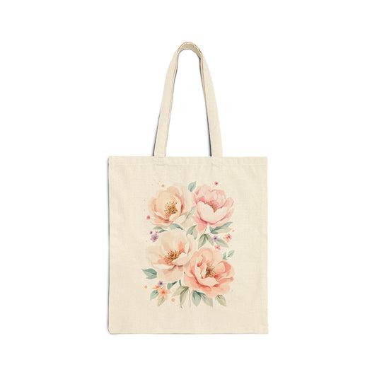 Canvas Tote Bag — Watercolor Wildflower Bouquet Print