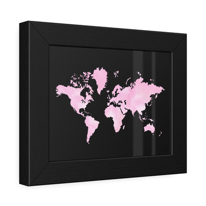 Pink Watercolor World Map Framed Poster,Coquette Poster