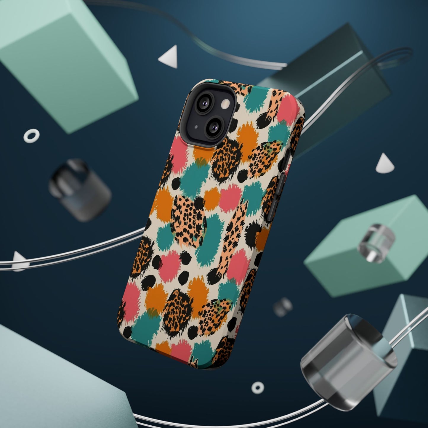 Leopard Splash Magnetic Impact Phone Case — Colorful Abstract Animal Print