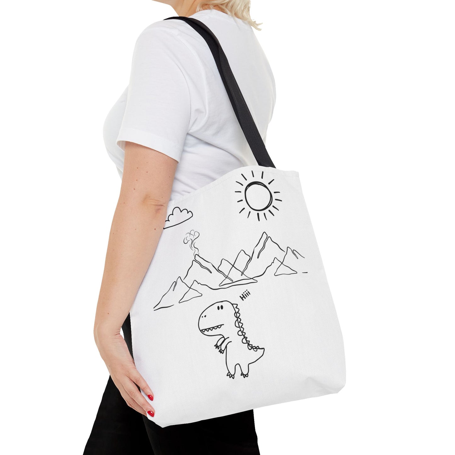 Tote Bag .Dinosaurs,white and black , perfect for gifts for her, perfect gifts for him.