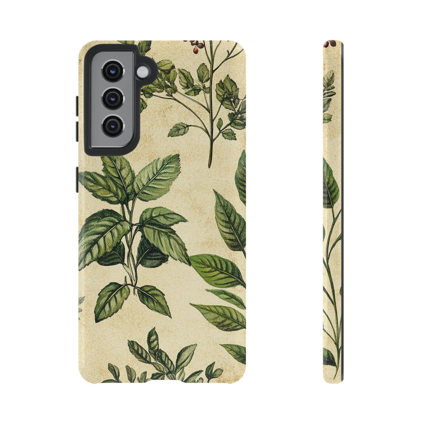 Botanical Leaves Tough Phone Case — Vintage Green Plant Print