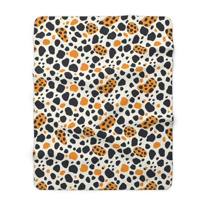 Leopard Spot Sherpa Fleece Blanket – Cozy Animal Print Throw