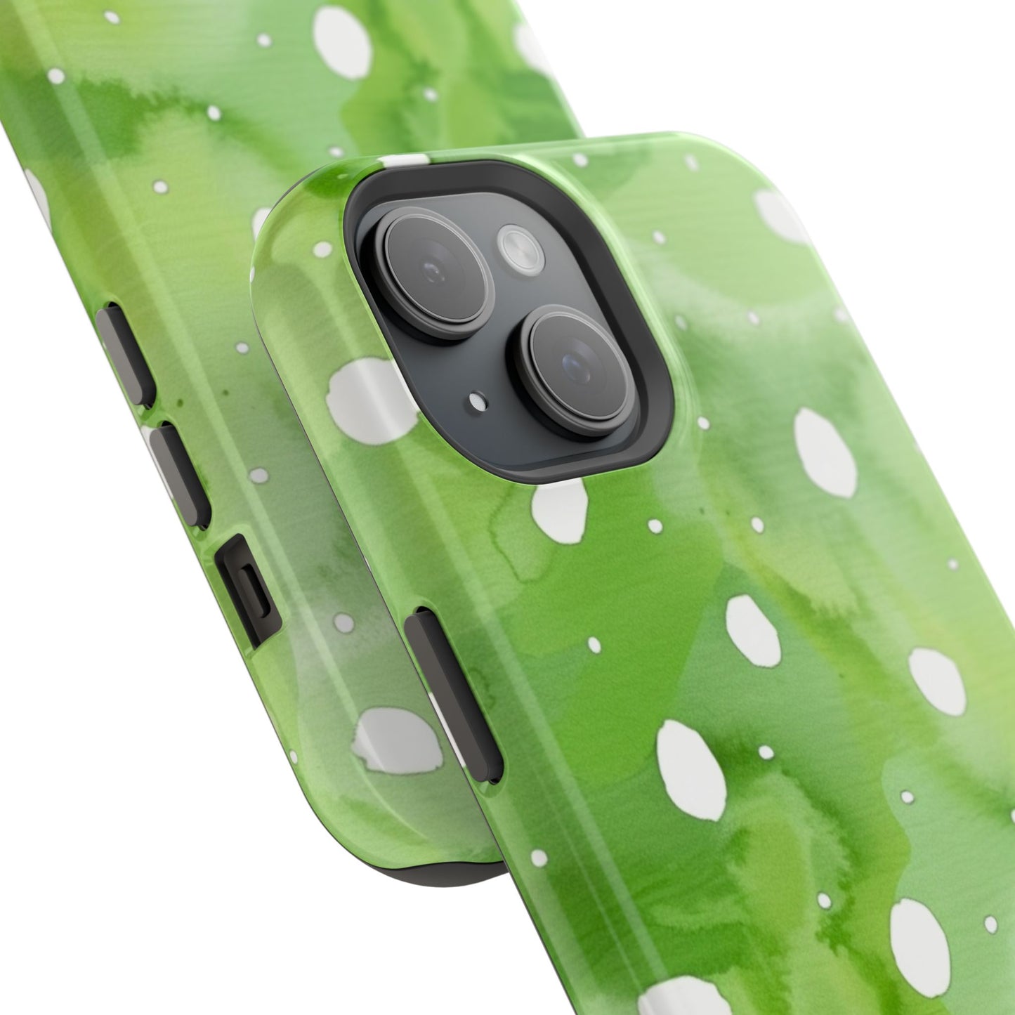 Green Watercolor Polka Dot Magnetic Impact Phone Case