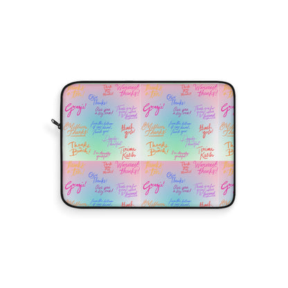 Colorful Laptop Sleeve with Positive Affirmations, Inspirational Tech Bag for Students,