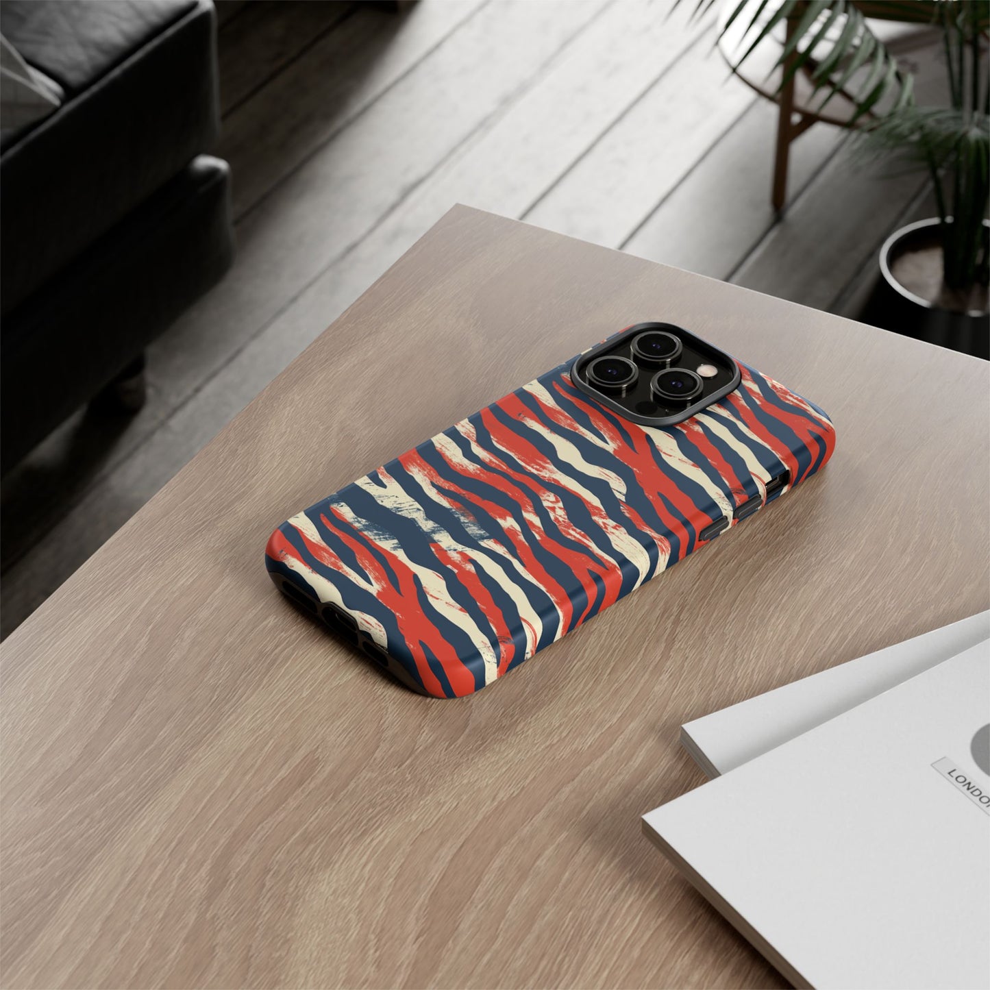 Patriotic Red White Blue Zebra Phone Case,Africa Pattern