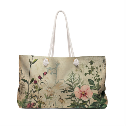 Botanical Weekender Bag — Vintage Floral Travel Tote