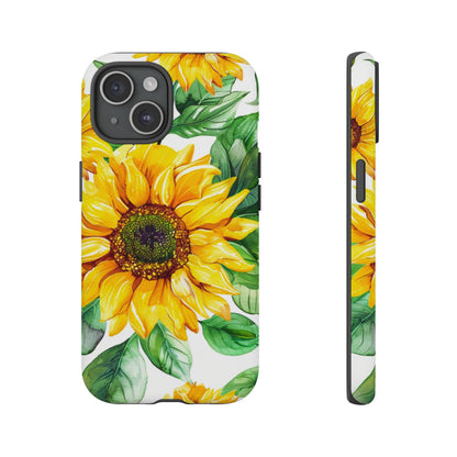 Sunflower Tough Phone Case — Bright Floral Protective Cover