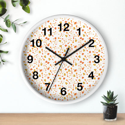 Autumn Leaves Wall Clock, Fall Home Decor, Rustic Timepiece, Seasonal Gift, Nature-Inspired Wall Art