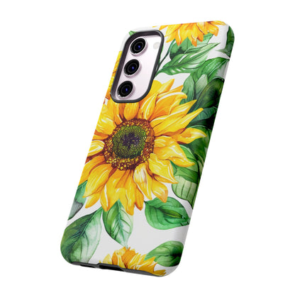 Sunflower Tough Phone Case — Bright Floral Protective Cover
