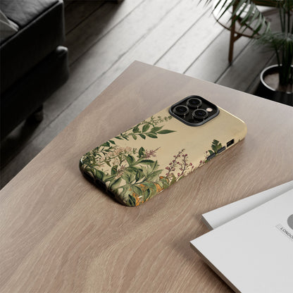 Floral Vintage Tough Case – Botanical Protective Phone Cover,Plants Lovers