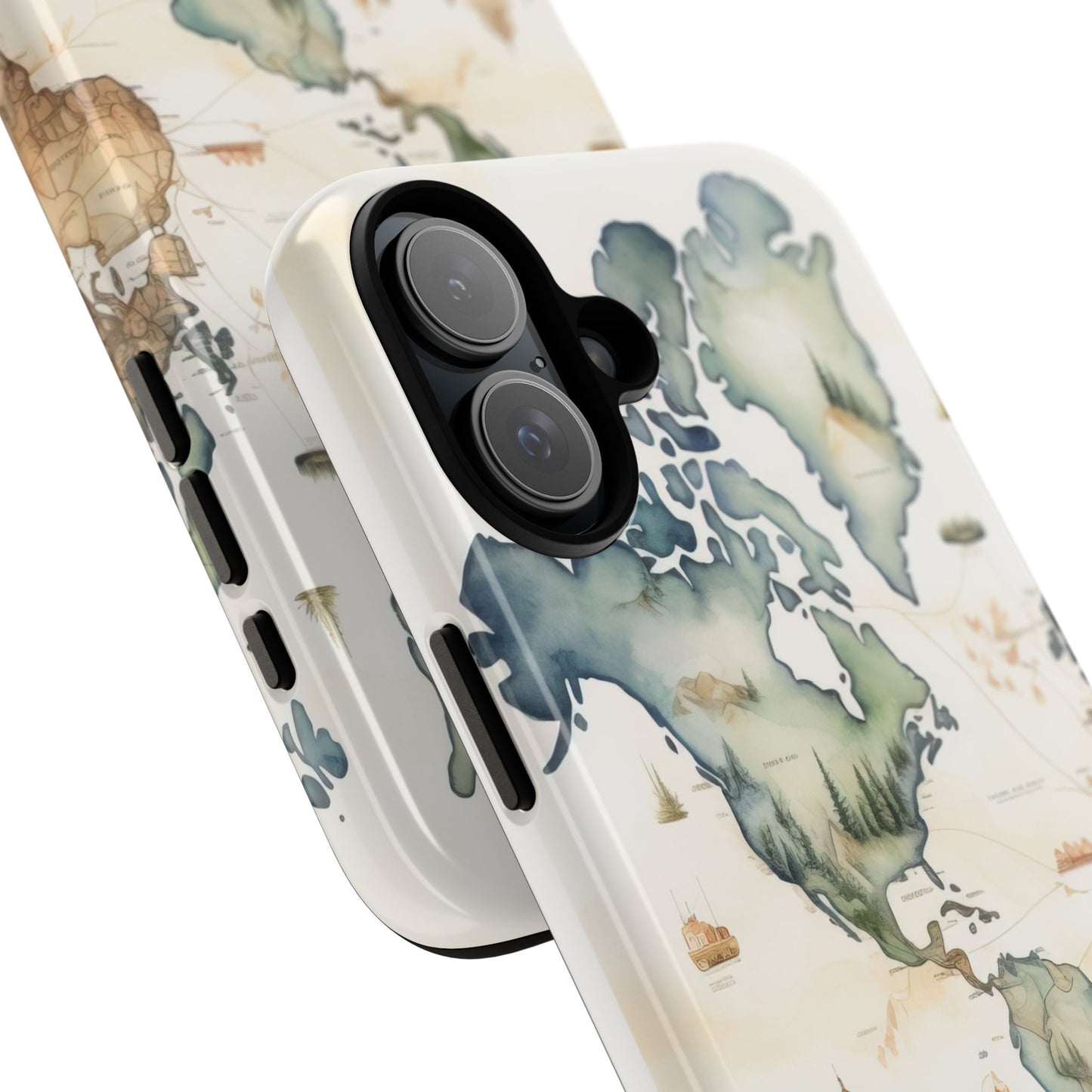 Hard Phone Case — Watercolor Fantasy Map Castle Design