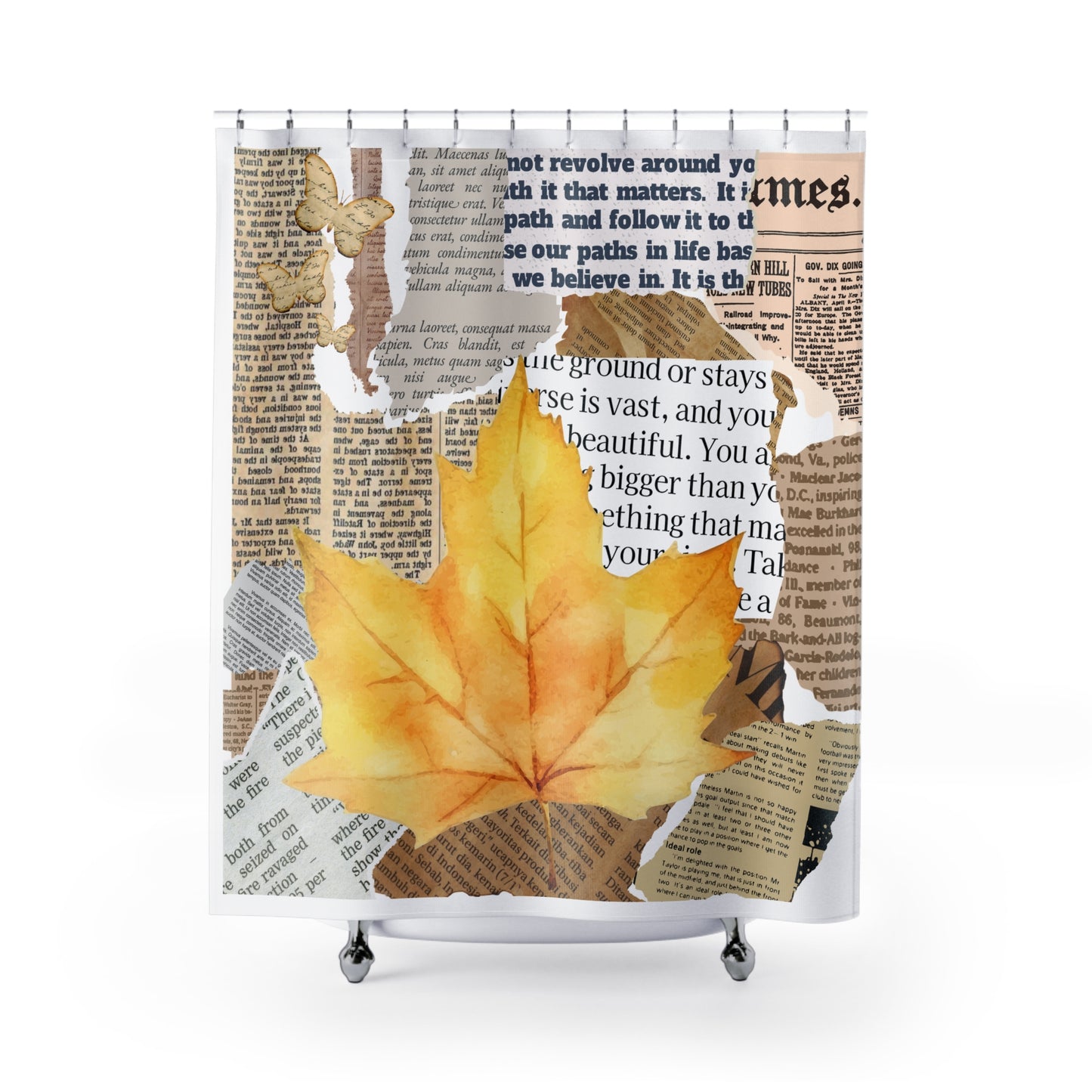 Autumn Inspired Shower Curtain, Cozy Home Decor, Nature Wall Art, Fall Bathroom Accessory.