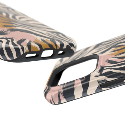 Zebra Brushstroke Magnetic Impact Phone Case,Africa Pattern