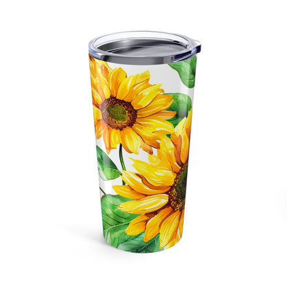 Sunflower 20oz Tumbler – Insulated Floral Travel Cup
