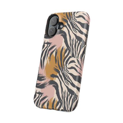 Zebra Brushstroke Magnetic Impact Phone Case,Africa Pattern