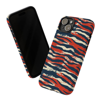 Patriotic Red White Blue Zebra Phone Case,Africa Pattern