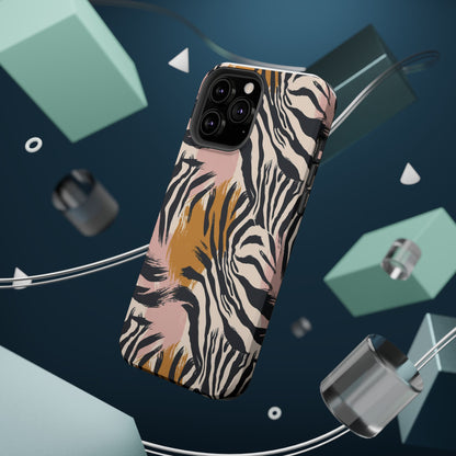 Zebra Brushstroke Magnetic Impact Phone Case,Africa Pattern