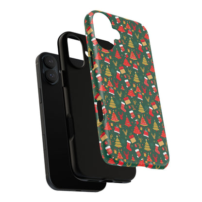 Christmas Tough Magnetic Phone Case | Festive Holiday Accessory | Cute Santa & Tree Design, Gift for Him/Her, Seasonal Tech