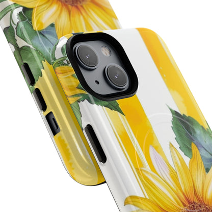 Sunflower Tough Magnetic Phone Case — Bright Floral Protective Cover