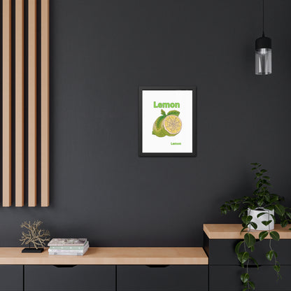 Lemon Framed Poster, Bright Home Decor, Kitchen Art, Gift for Citrus Lovers, Fresh Farmhouse Style
