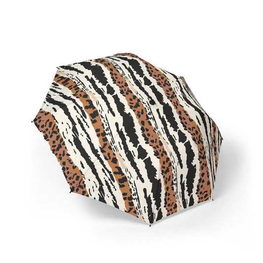 Foldable Umbrella — Animal Print Travel Compact Umbrella ,Africa Pattern .