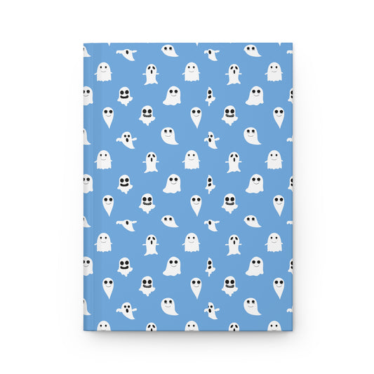 Ghostly Whimsical Hardcover Journal, Cute Ghost Notepad, Halloween Gifts, Creative Writing Journal, Spooky Stationery