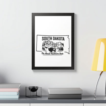 South Dakota State Framed Poster — The Evergreen State Vintage Map Print,Perfect Gift For Her,For Him.