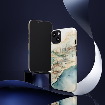 Hard Phone Case — Watercolor Fantasy Map Castle Design