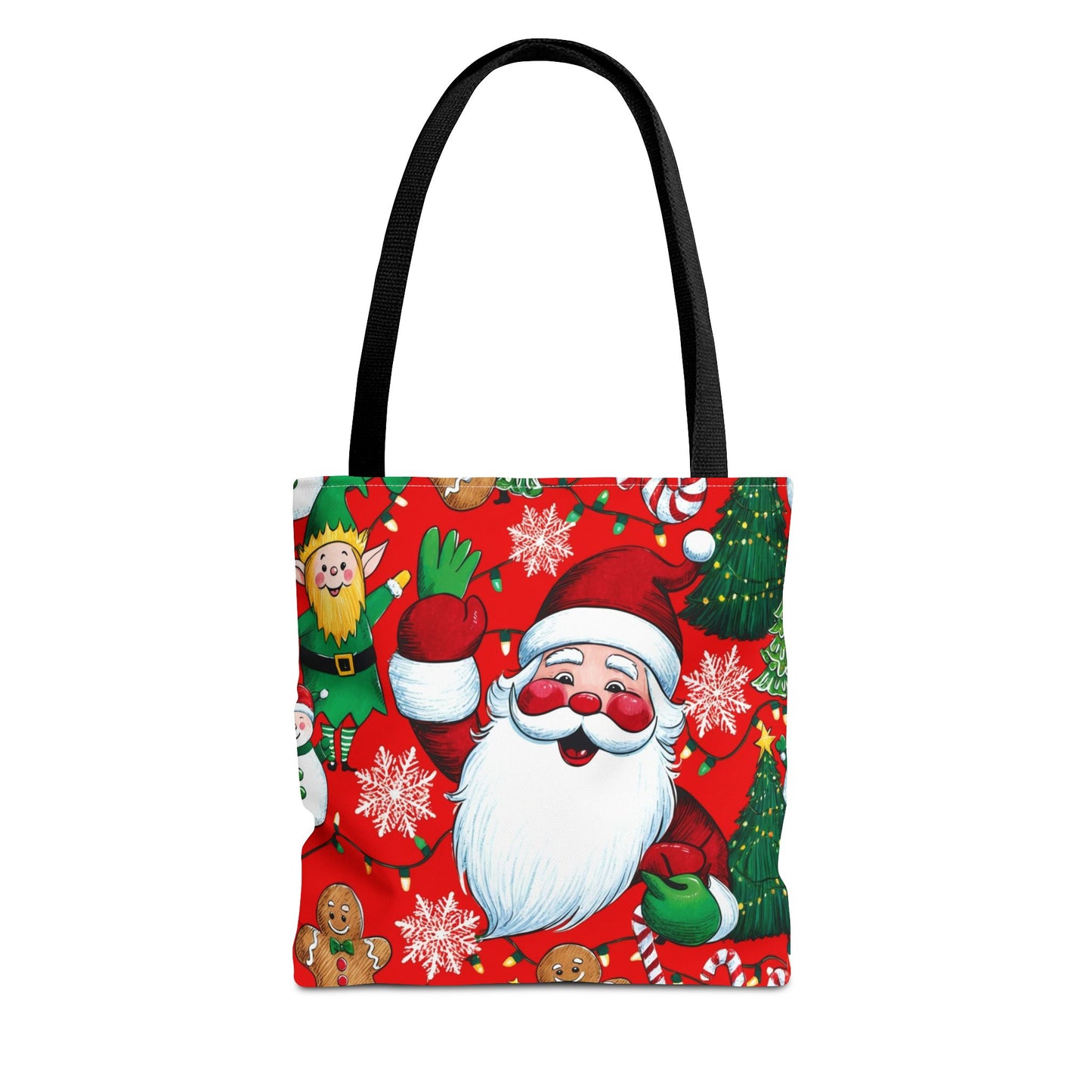 Festive Santa Tote Bag, Christmas Gift Bag, Holiday Shopping Tote, Cute Santa Bag, Merry Christmas Tote