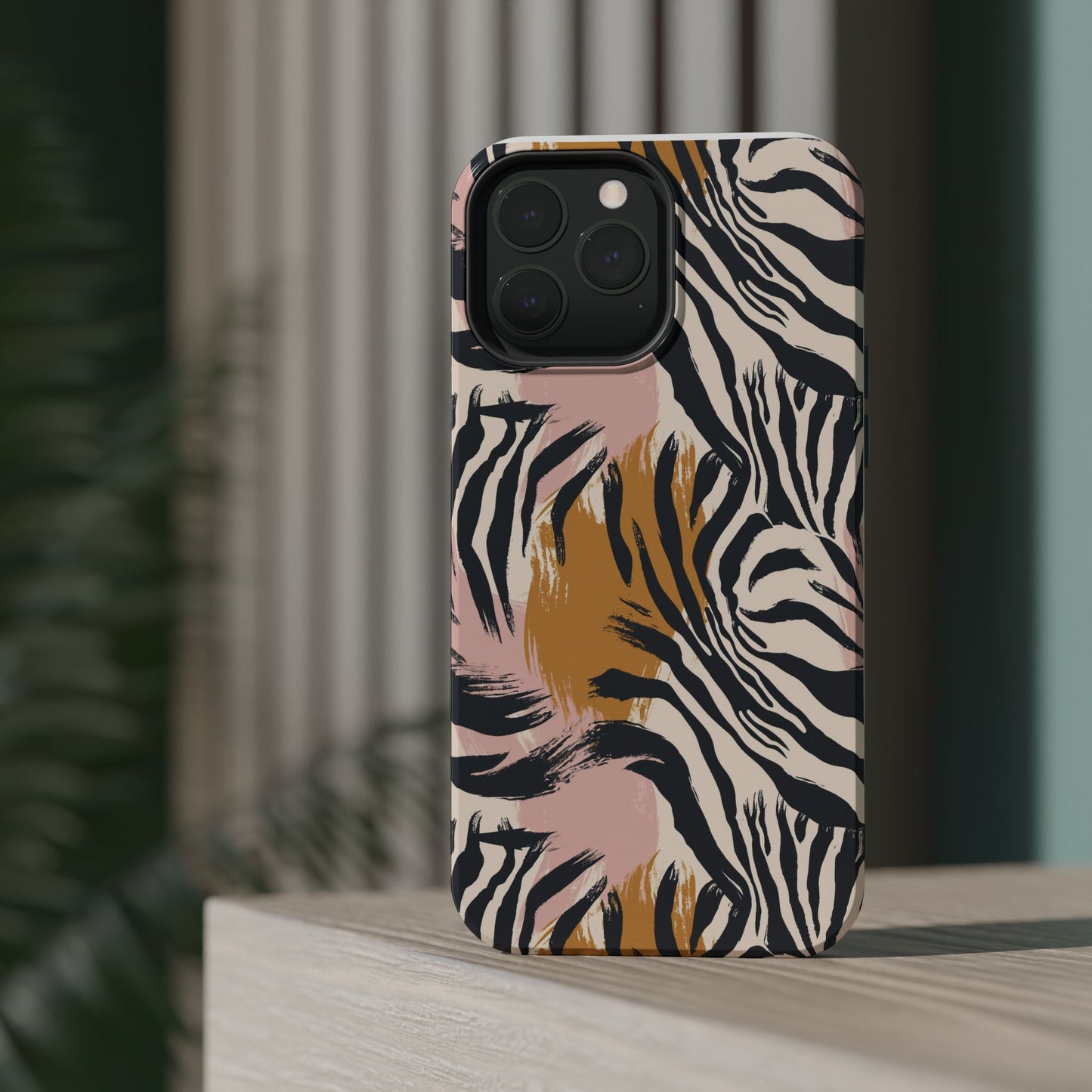 Zebra Brushstroke Magnetic Impact Phone Case,Africa Pattern