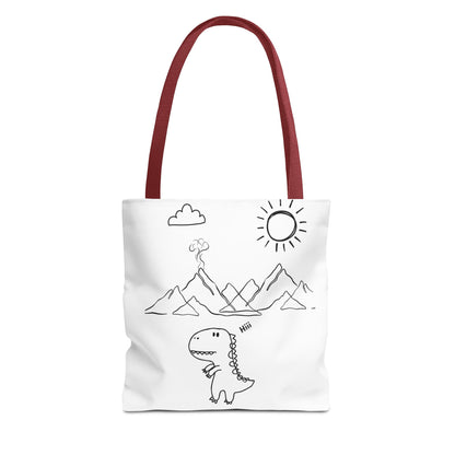 Tote Bag .Dinosaurs,white and black , perfect for gifts for her, perfect gifts for him.