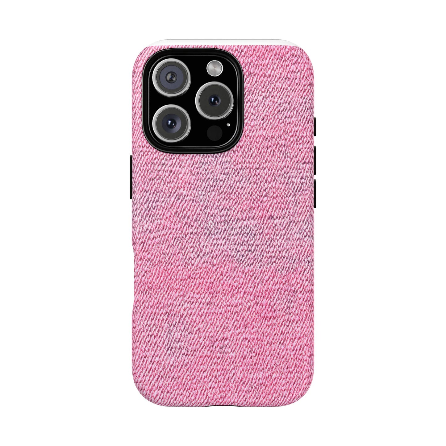 Pink Textured Tough Magnetic Phone Case — Durable Magnetic Snap-On iPhone Cover