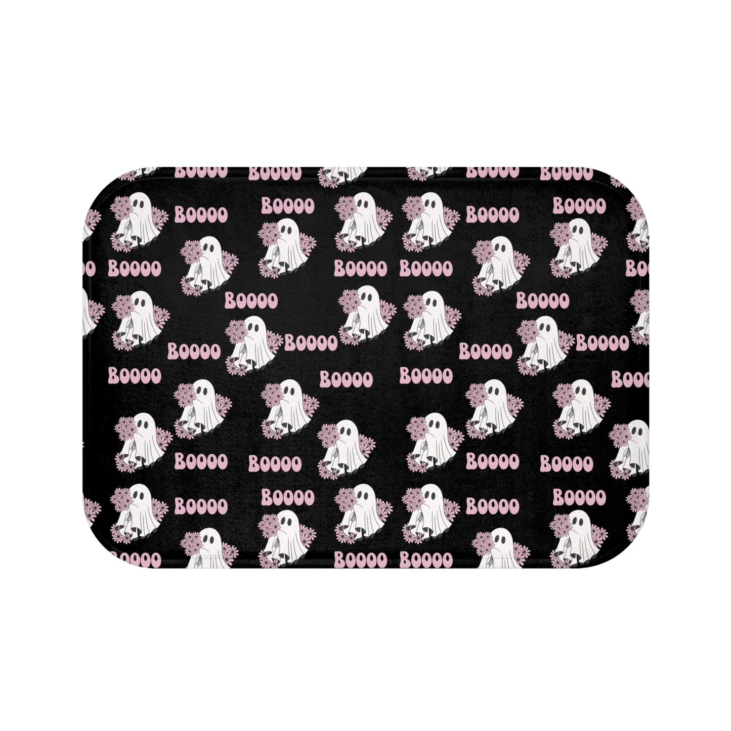 Spooky Ghost Bath Mat, Halloween Decor, Cute Bathroom Accessory, Boo-themed Bath Rug, Fun Ghosty Home Decor