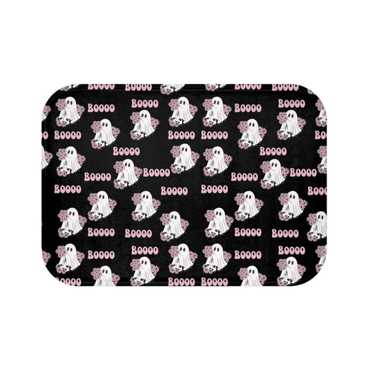 Spooky Ghost Bath Mat, Halloween Decor, Cute Bathroom Accessory, Boo-themed Bath Rug, Fun Ghosty Home Decor