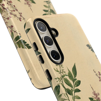 Floral Vintage Tough Case – Botanical Protective Phone Cover,Plants Lovers