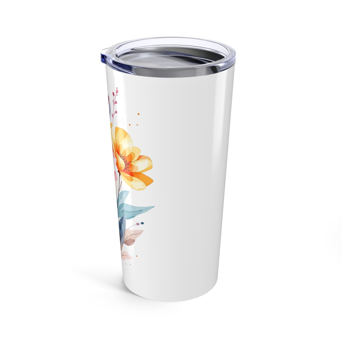 Floral Watercolor 20oz Tumbler — Insulated Travel Cup